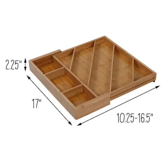 Honey Can Do 8-Compartment Bamboo Diagonal Drawer Organizer {10}