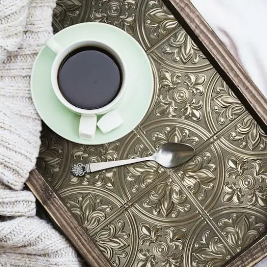 Gold Tin Peel & Stick Tile Backsplash StickTiles&reg; {5}