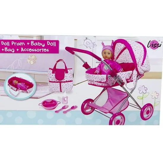 Lissi Dolls Deluxe Doll Pram with 13" Baby Doll {3}