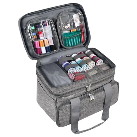 SINGER&reg; Large Gray Collapsible Sewing Supplies Organizer {3}
