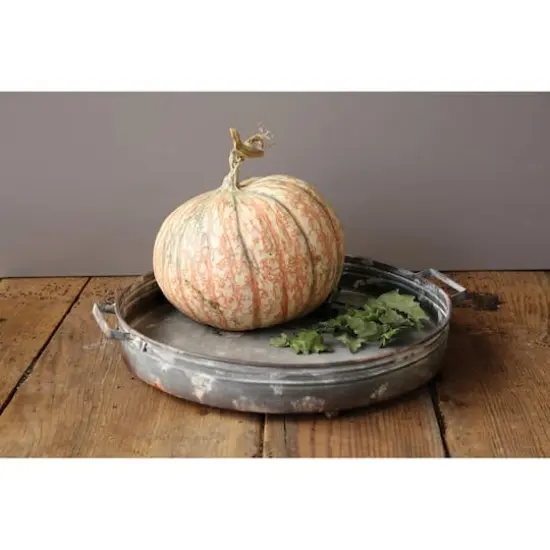 Hello Honey&reg; 19'' Round Decorative Iron Tray with Handles {3}