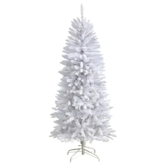 5ft. Unlit Slim White Artificial Christmas Tree {1}