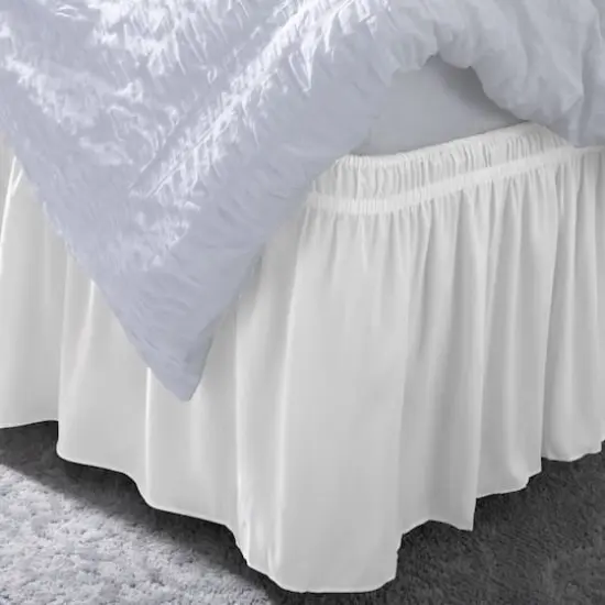 Home Details White Wrap Around Bed Ruffle, Twin/Full {3}