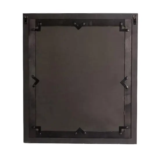 Glitzhome® 31.5" Washed White Wooden Farmhouse Square Windowpane Wall Mirror {8}