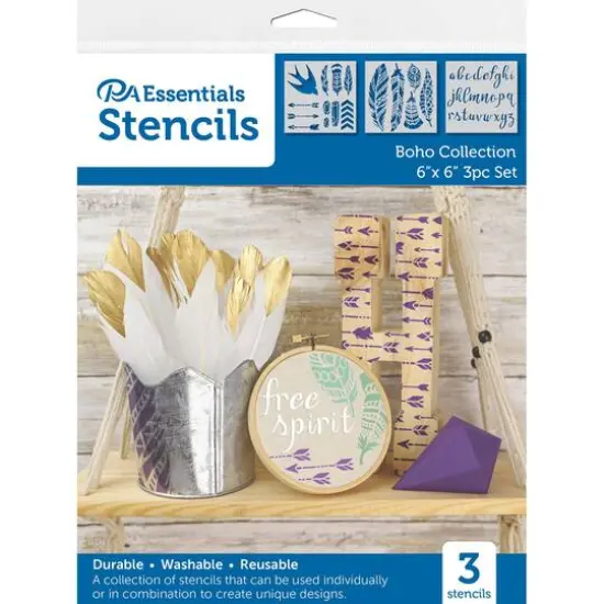 PA Essentials Boho Collection Stencil Set {1}