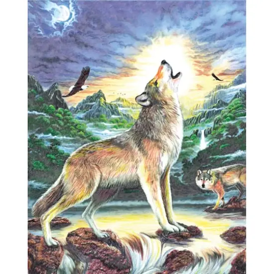 Royal & Langnickel&reg; Wolves by the Stream Colour Pencil&trade; by Number Kit {3}