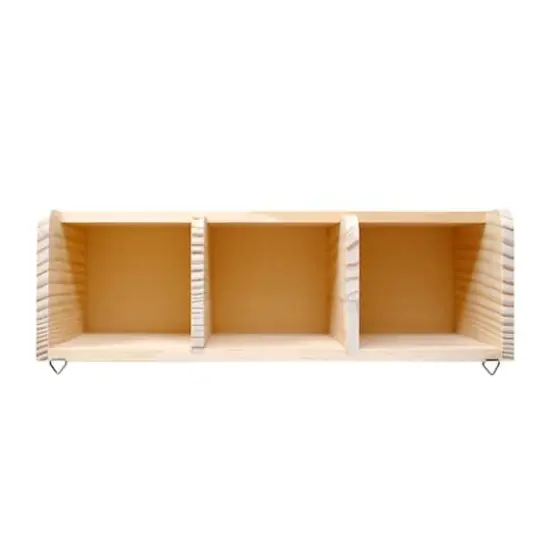11.5" 3 Compartment Wood Wall Organizer Box {5}