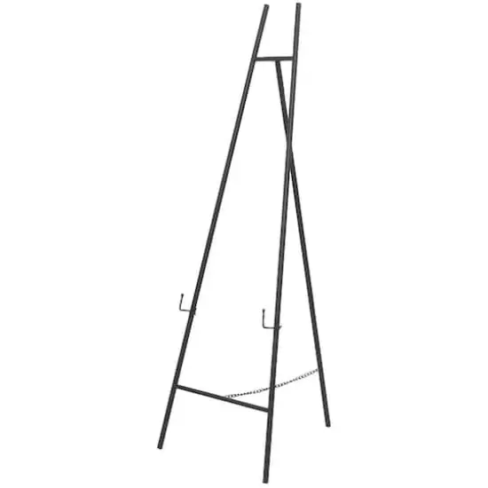 56" Black Metal Geometric 3-Tier Easel {1}