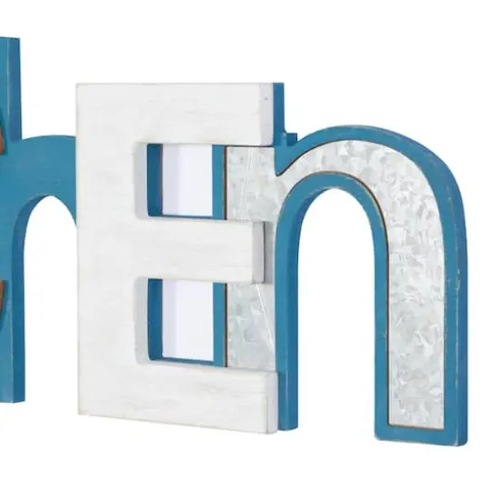 Multi Colored Wood Coastal Wall Decor 7" x 24" x 1" {5}