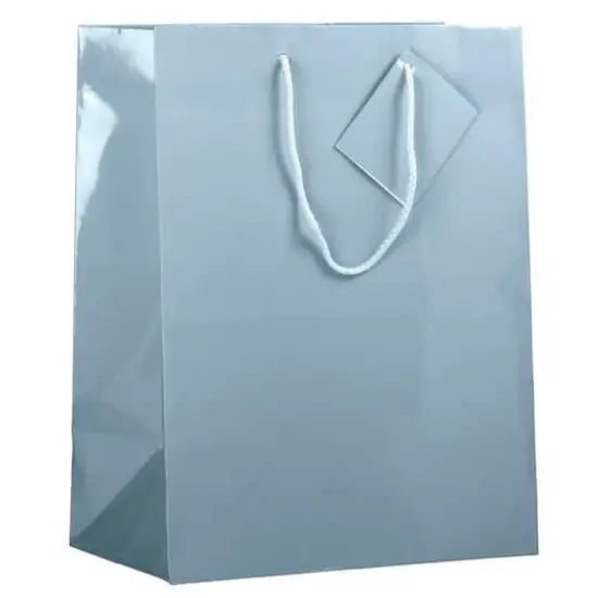 JAM Paper Large Glossy Gift Bags, 6ct. Baby Blue {1}