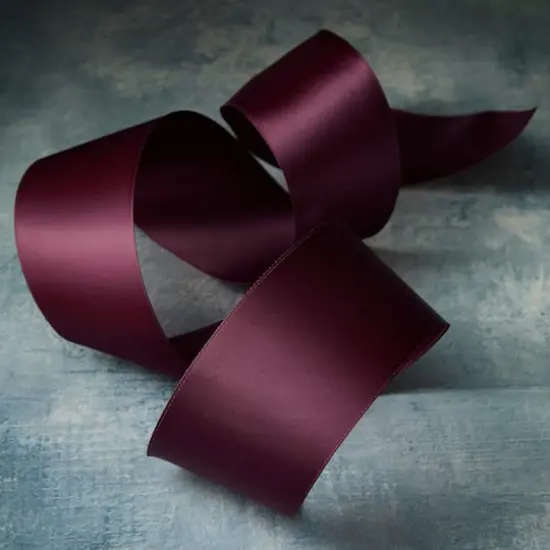 2.5" x 10yd. Satin Wired Ribbon by Celebrate It® Classic Dark Red {3}