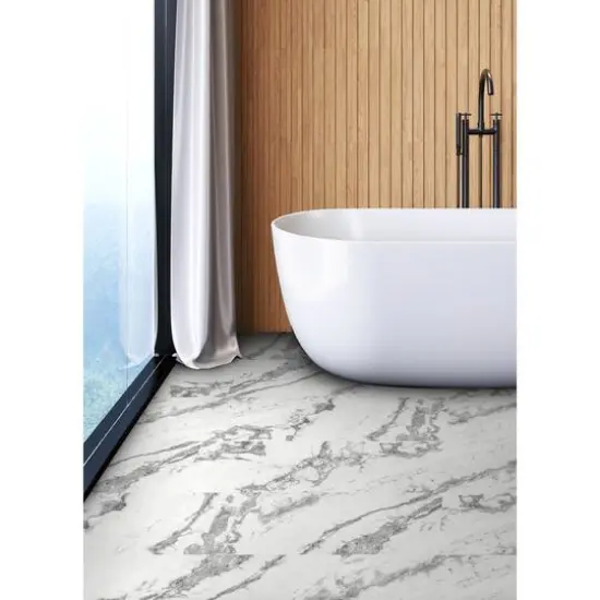 FloorPops Piazza Marble Peel & Stick Floor Tiles {4}