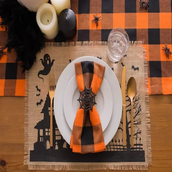 DII&reg; Haunted House Burlap Placemat Set {6}