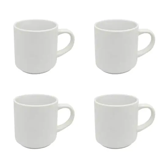 10oz. White Stackable Ceramic Sublimation Mugs, 4ct. by Make Market&reg; {1}