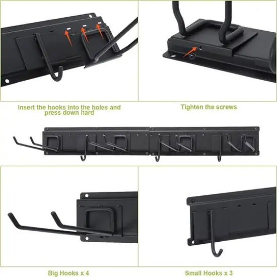 NEX&trade; 16.5" Black 7-Hook Garage Tool Wall Rack {4}