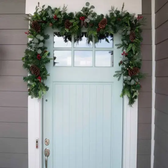 9ft. Pre-Lit LED Christmas Woods Artificial Garland {3}