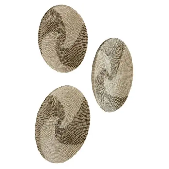 Beige Natural Contemporary Abstract Wall Decor Set {3}
