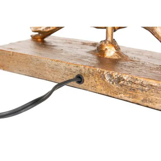 Hello Honey&reg; 12.2" Birds on Branch Table Lamp with Rectangle Flax Shade {4}