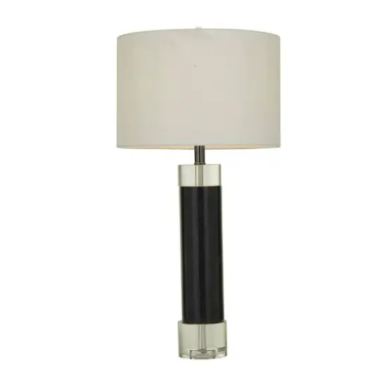 Black Marble Slender Stand Table Lamp with Drum Shade 15" x 15" x 29" {1}