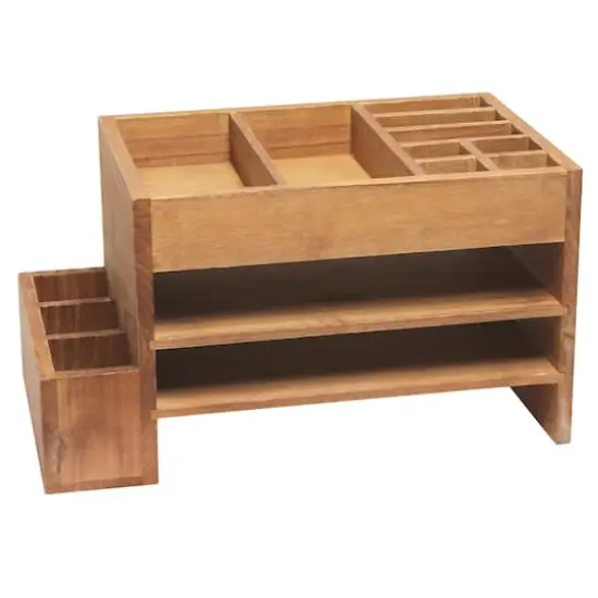Elegant Designs Natural Wood Cubbies & Letter Tray Desk Organizer {1}