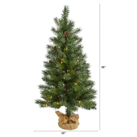 3ft. Pre-Lit Fraser Fir Natural Look Artificial Christmas Tree with Clear LED Light  {3}