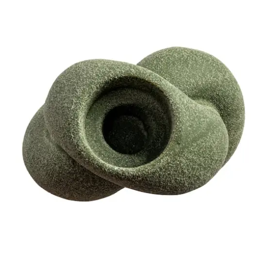 Hello Honey&reg; 4" Green Stoneware Tealight & Taper Candle Holder {9}