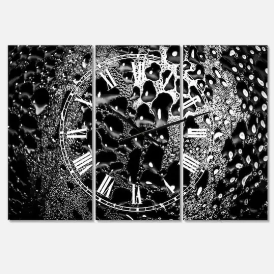 Designart 'Abstract Droplets 15 Oversized Modern Multipanel Wall Clock {1}