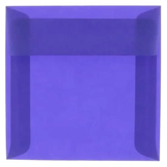 JAM Paper 5.5" x 5.5" Square Translucent Vellum Invitation Envelopes, 25ct. Primary Blue {1}