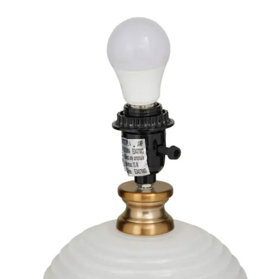 White Glass Modern Accent Lamp, 13" x 13" x 19" {9}