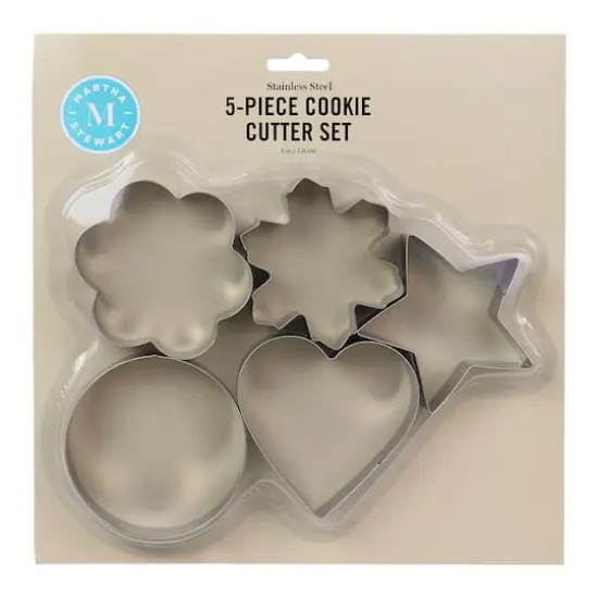 Martha Stewart Stainless Steel Cookie Cutter Set In Assorted Shapes, 5ct. {1}