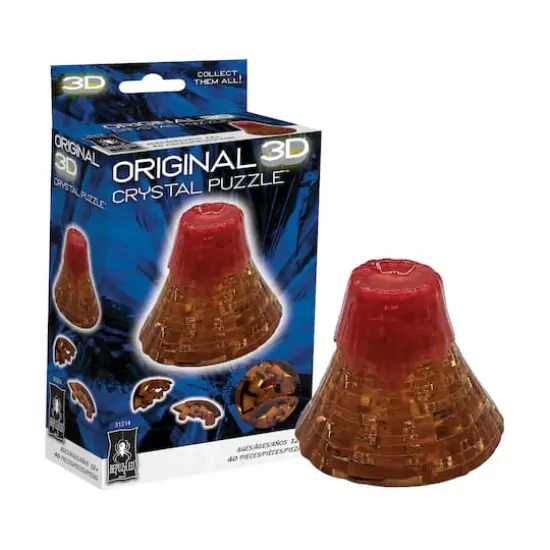3D Crystal Puzzle - Volcano (Brown/Red): 40 Pcs {5}