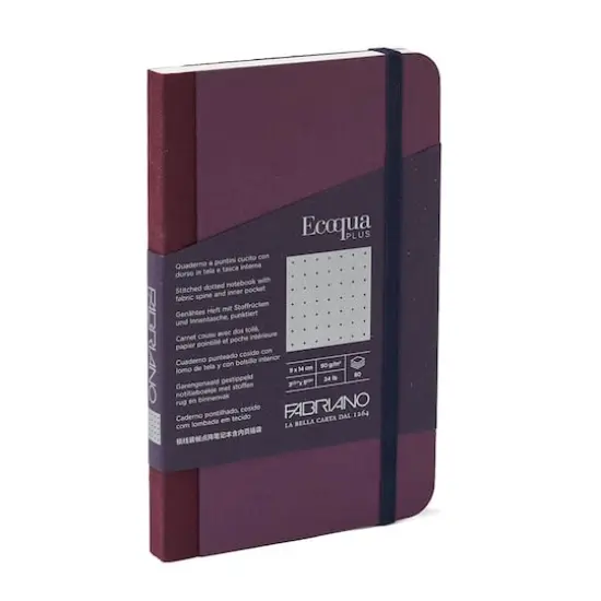 Fabriano&reg; Ecoqua Plus Dotted Fabric-Bound Notebook Wine {1}