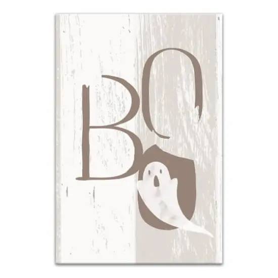 Boo Faux Wood 12" x 18" Canvas Wall Art {1}