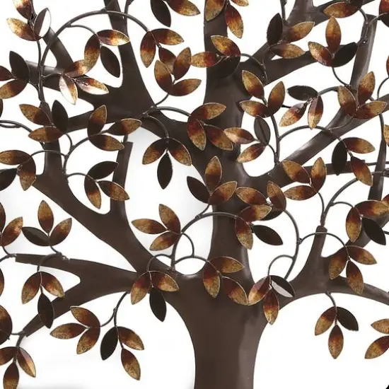 Traditional Brown Metal Tree Wall Accent {3}