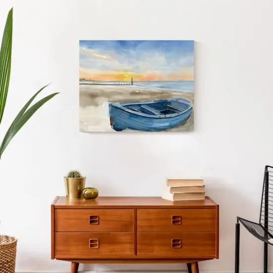 Beach Boat 20" x 16" Canvas Wall Art {5}