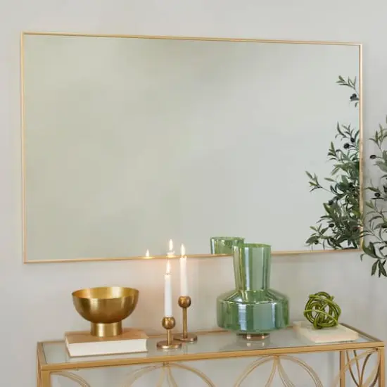 Gold Metal Glam Wall Mirror, 30" x 1" x 47" {7}
