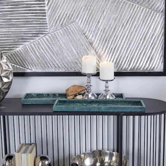 CosmoLiving by Cosmopolitan Marble Tray Set Green {3}