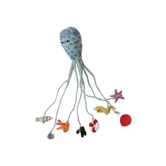 Hello Honey 23" Multicolor Handmade Wool Felt & Wire Octopus with Sea Creatures & Toys {1}