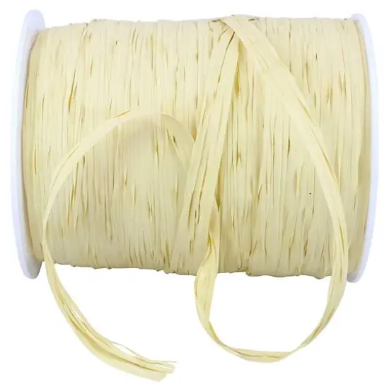 JAM Paper 3/8" x 100yd. Raffia Ribbon Natural {1}