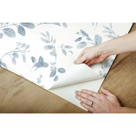 RoomMates Blue Dancing Leaves Peel & Stick Wallpaper {9}