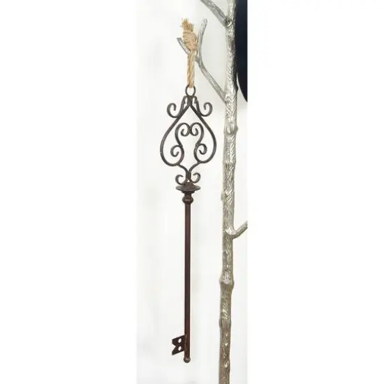 31" Black Metal Skeleton Key Industrial Wall D&eacute;cor Set {7}