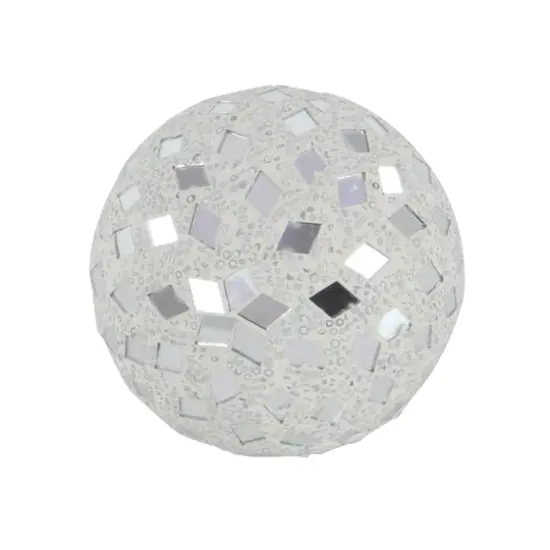 4" White Glass Decorative Glam Orbs, 4ct. {3}