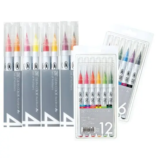Kuretake Zig&reg; Clean Color Real Brush&trade; 6 Color Marker Set {3}