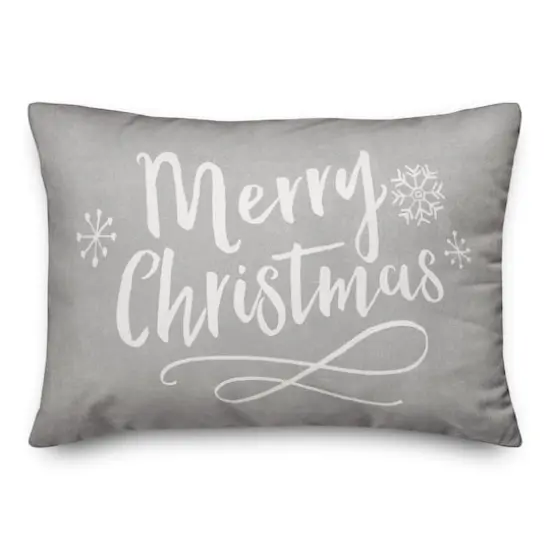 Merry Christmas Script 20" x 14" Spun Poly Pillow {1}