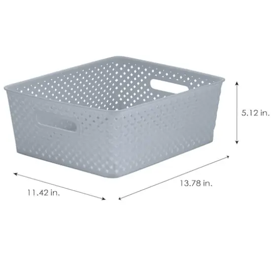 Simplify Medium Gray Wicker Storage Bin, 2ct. {5}