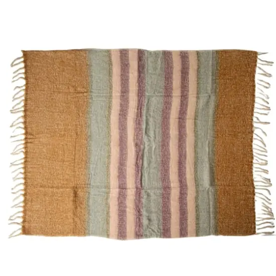 Hello Honey® Multicolor Dark Striped Acrylic and Wool Throw Blanket {1}