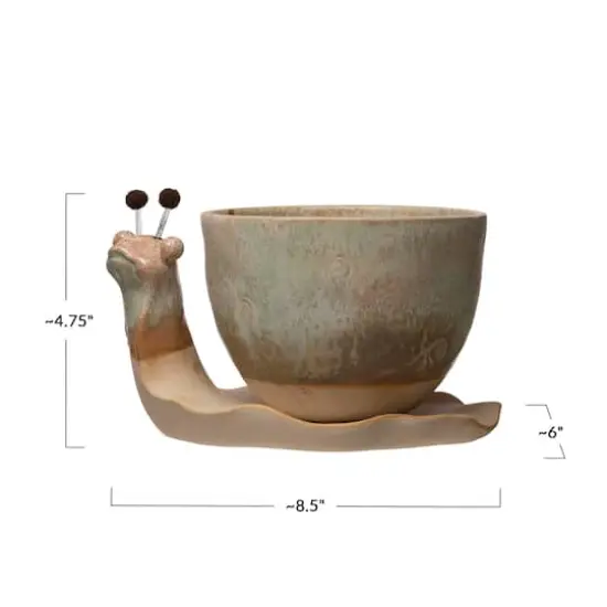 Hello Honey&reg; Stoneware Snail Planter Set {4}