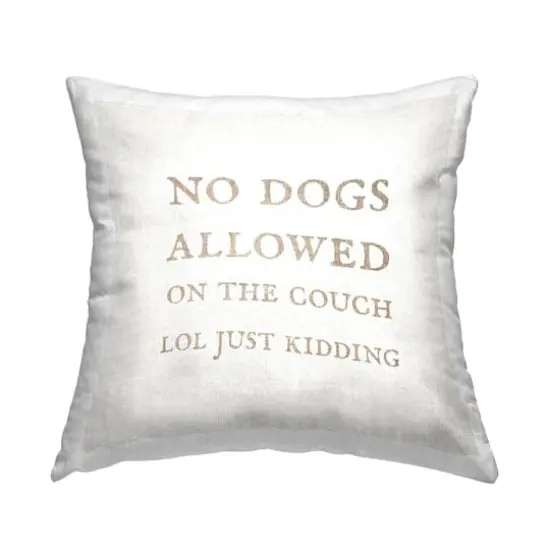 Stupell Industries Dogs Allowed On Couch Funny Pets Minimal Phrase Throw Pillow, 18" x 18" {1}