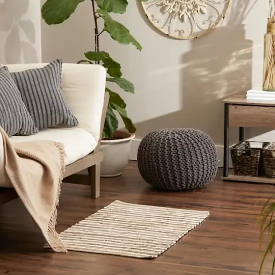 DII&reg; Slim Stripe Cotton Chindi Rug, 2ft. x 3ft. Taupe {4}