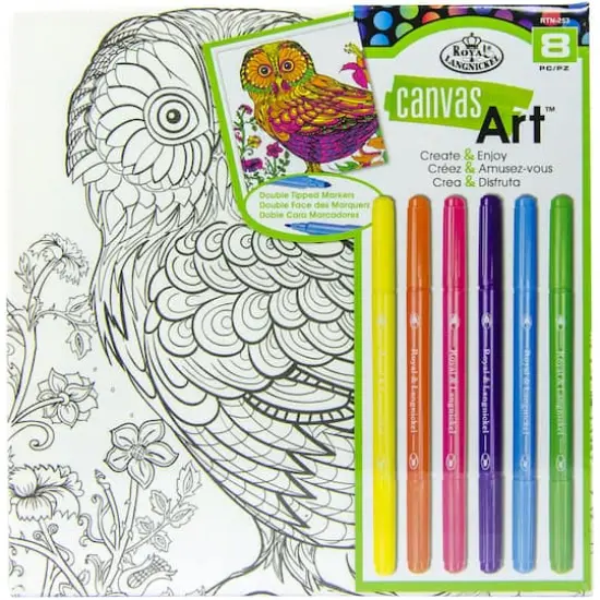 Royal & Langnickel&reg; Canvas Art&trade; Owl Markers Kit {1}